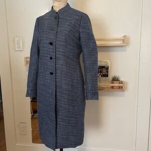 Kasper Blue Women's Size 8 Long Coat Blazer